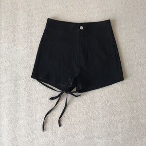 Classic Black High-Waist Tie-Front Women's Shorts